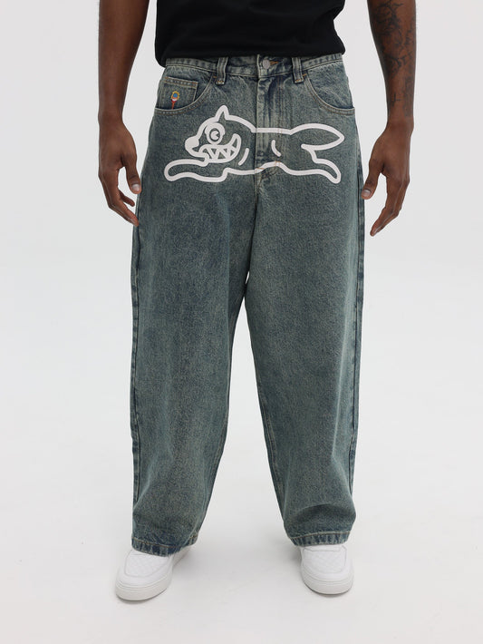 Icecream Running Dog Triple Scoop Denim Pants Vintage Wash