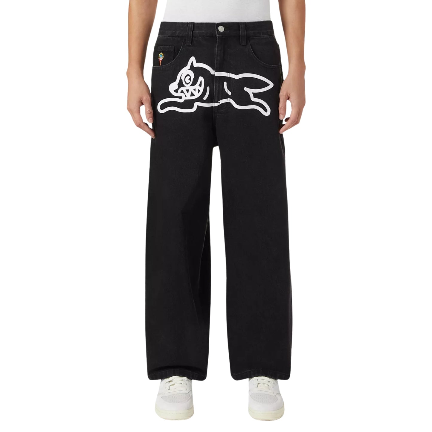 Icecream Running Dog Triple Scoop Denim Pants Black