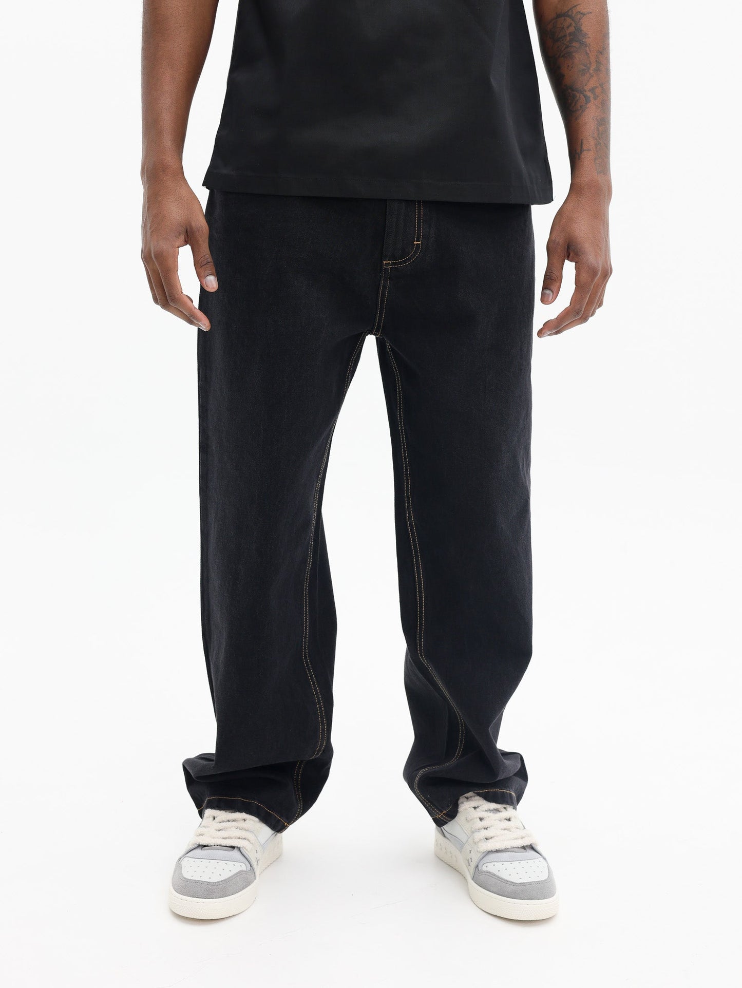 Icecream Double Scoop Apple Denim Pants Black