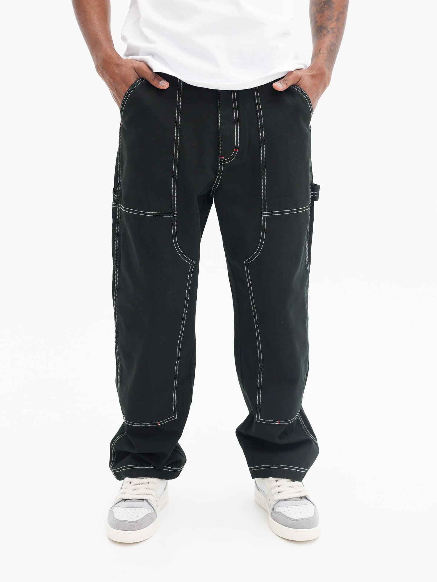 Icecream Canvas Carpenter Pants Black