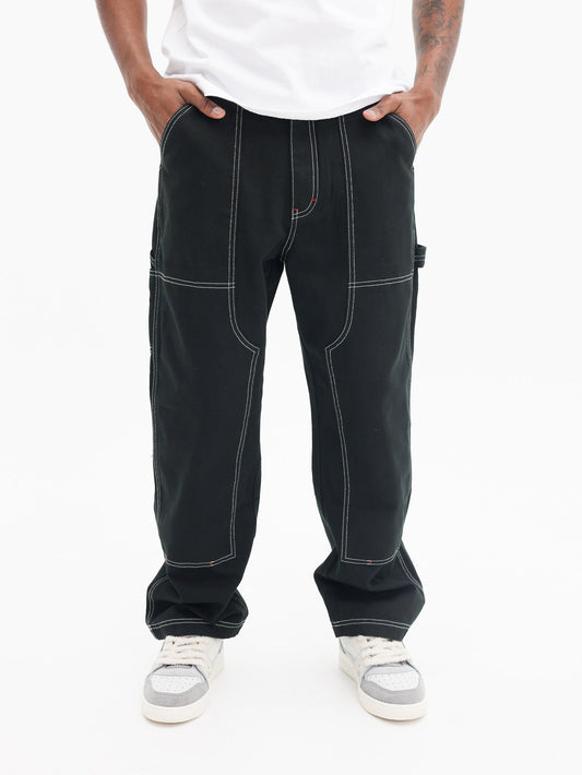 Icecream Canvas Carpenter Pants Black