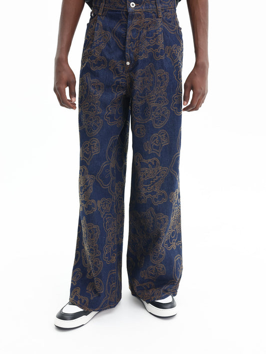 Kenzo Pants Denim Rinse Blue