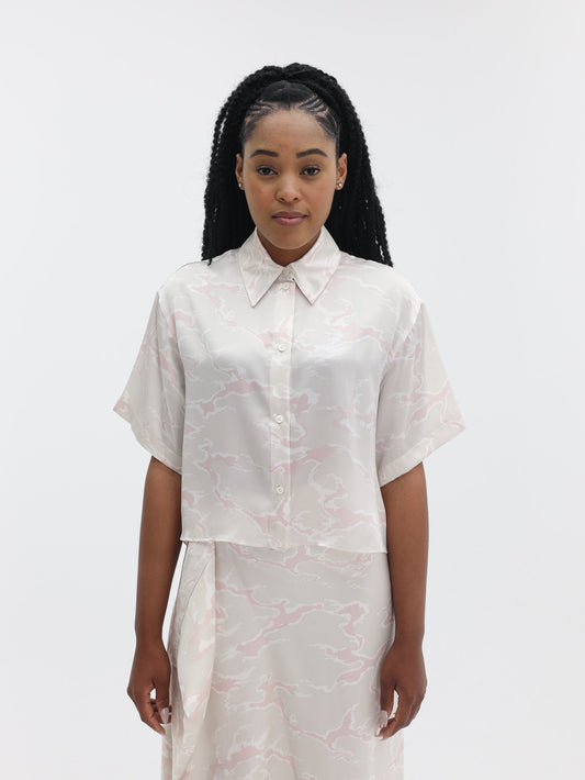 Kenzo Shirt Sc Woven Silk Pearl Grey