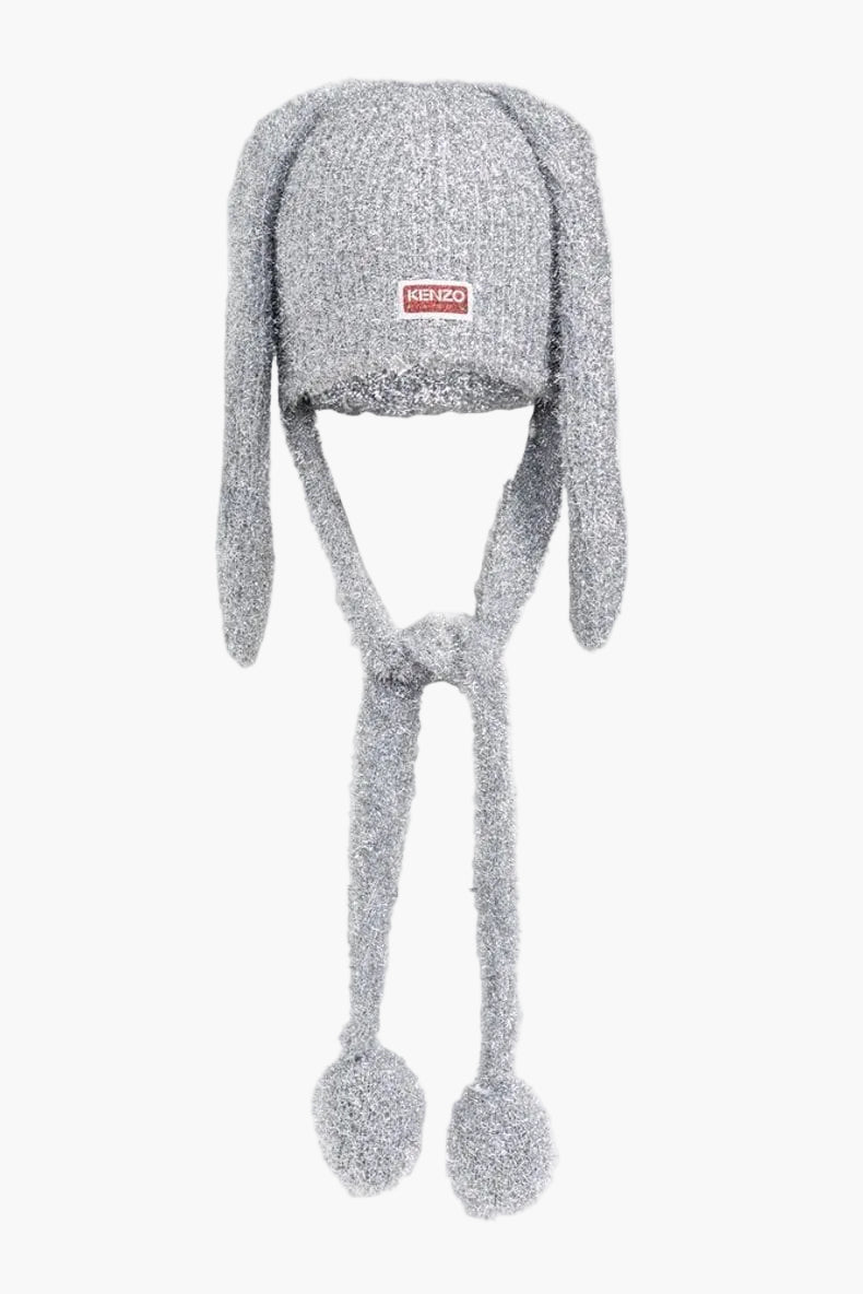 Kenzo Beanie With Bunny Ears Silver