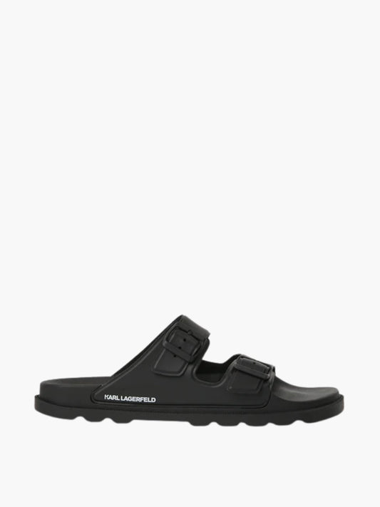 Karl Lagerfeld Slide Kls55 Kondo Tred 2-Strap Black Rubber