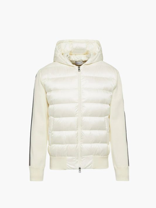 Moncler  Jacket Cardigan Striped Logo Cream