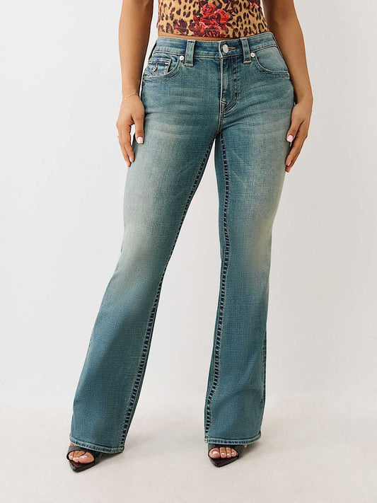 True Religion Jeans Becca Mr Bootcut Flap Lapis Light Wash