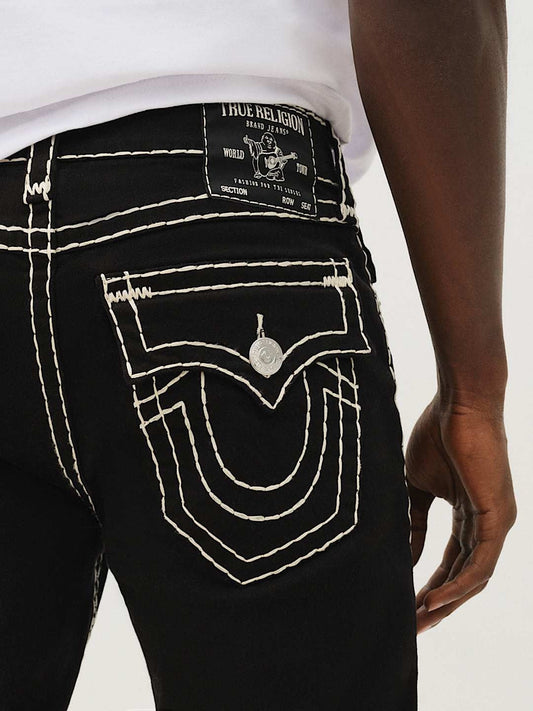 True Religion Jeans Ricky Super T Flap 34in 2sb Body Rinse Black