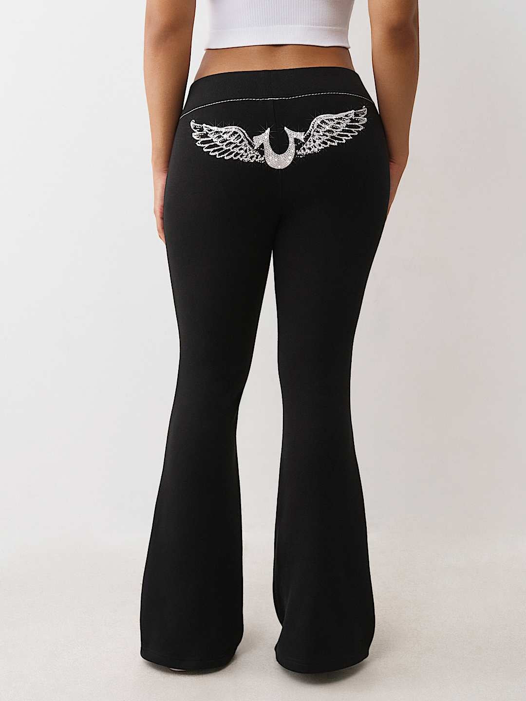 True Religion Sweatpants Crystsl Wing Big T Mr Jet Black