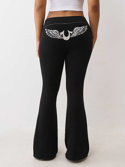 True Religion Sweatpants Crystsl Wing Big T Mr Jet Black