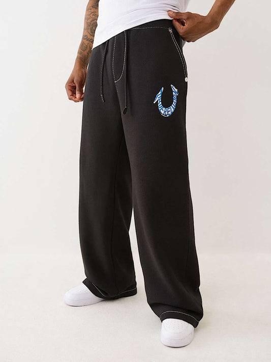True Religion Sweatpants Hs Paint Big T Sweats Jet Black