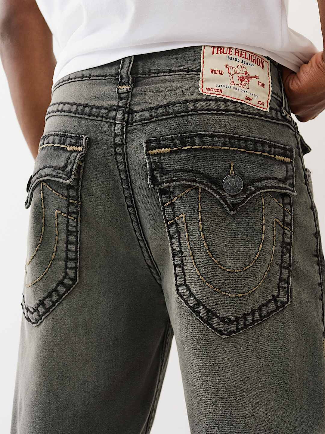 True Religion Jeans Bobby Super T Flap 32 In Vintage Haul Grey Wash