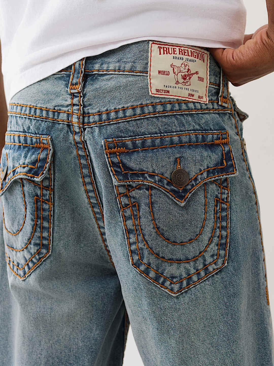 True Religion Jeans Vinny Super T Flap 34in Light Wash