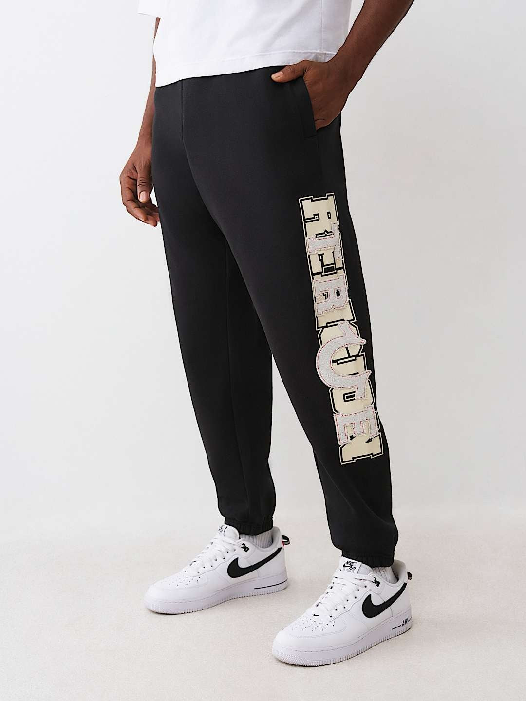 True Religion Jogger Terry Applique Jet Black