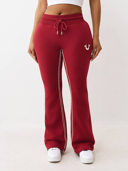 True Religion Sweatpants Rope Stitch Mr Bootcut Biking Red