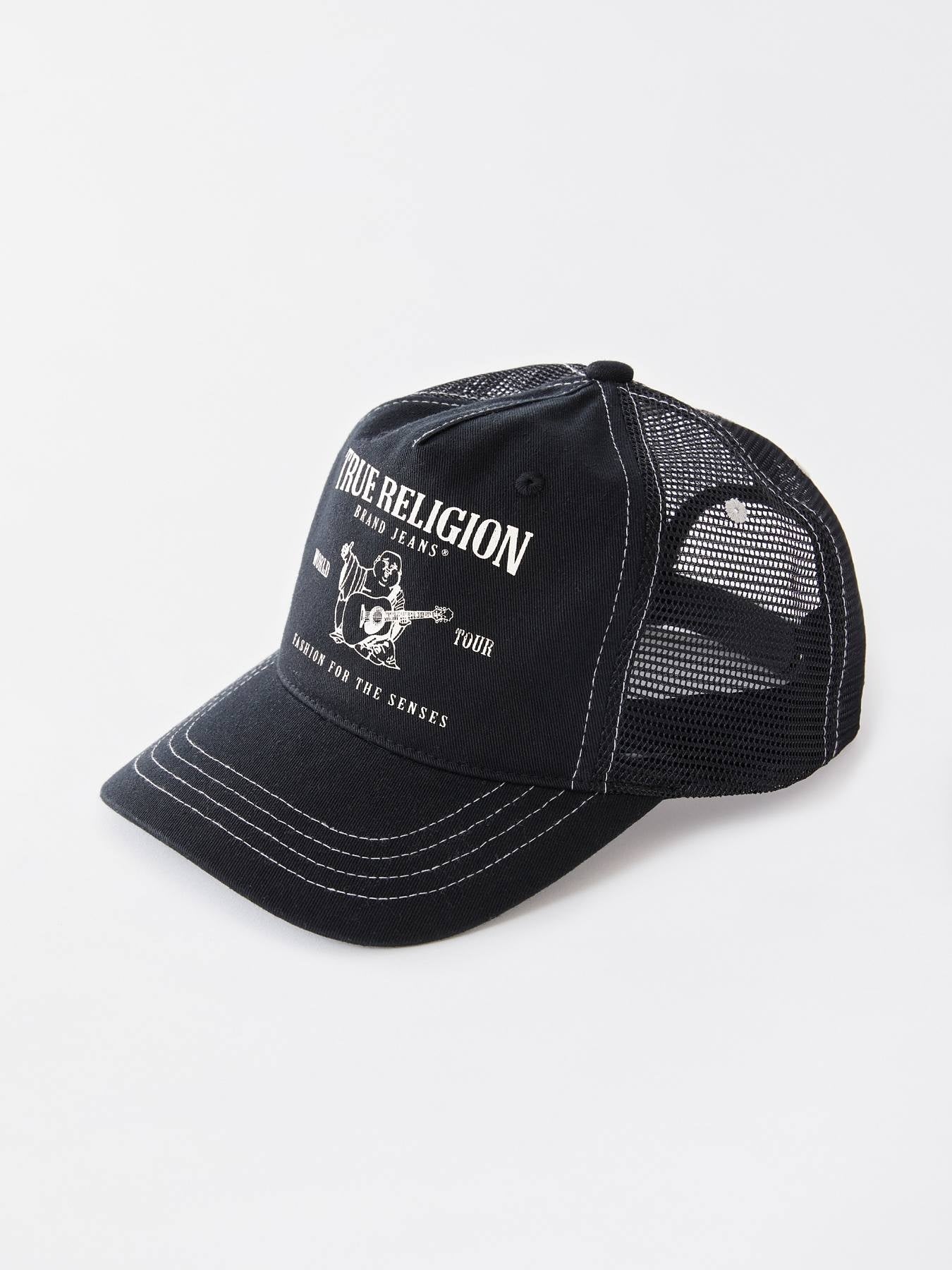 True Religion Buddha Trucker Cap Black/ Natural