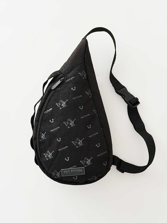 True Religion Monogram Sling Bag Jet Black