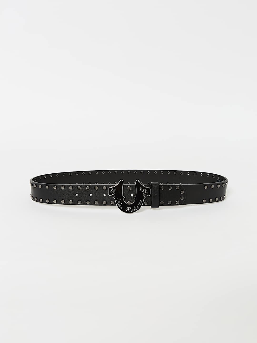 True Religion Hs Script Studded Belt Black