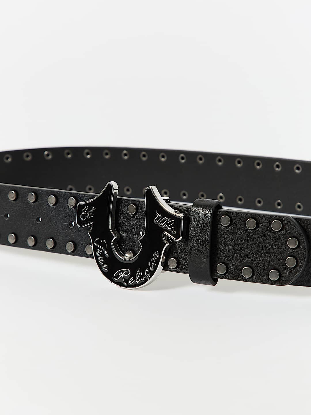True Religion Hs Script Studded Belt Black
