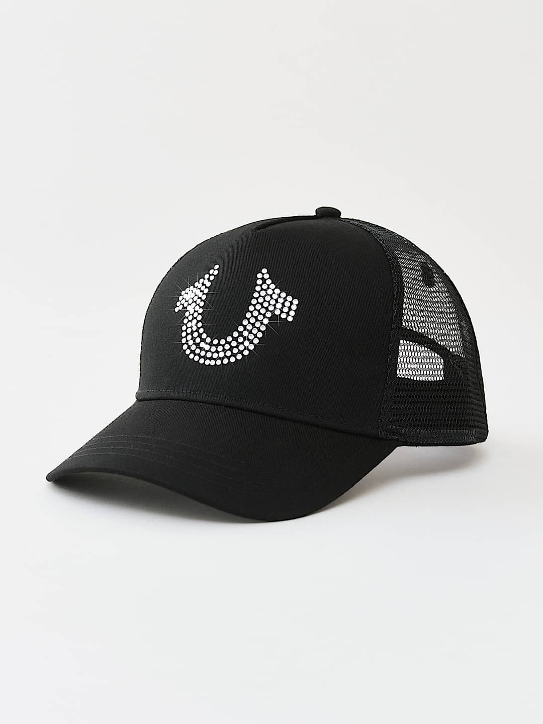 True Religion Crystal Trucker Cap Jet Black