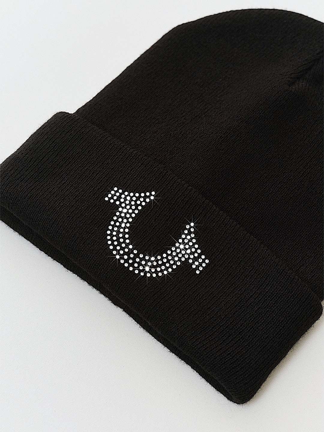 True Religion Crystal Beanie Jet Black