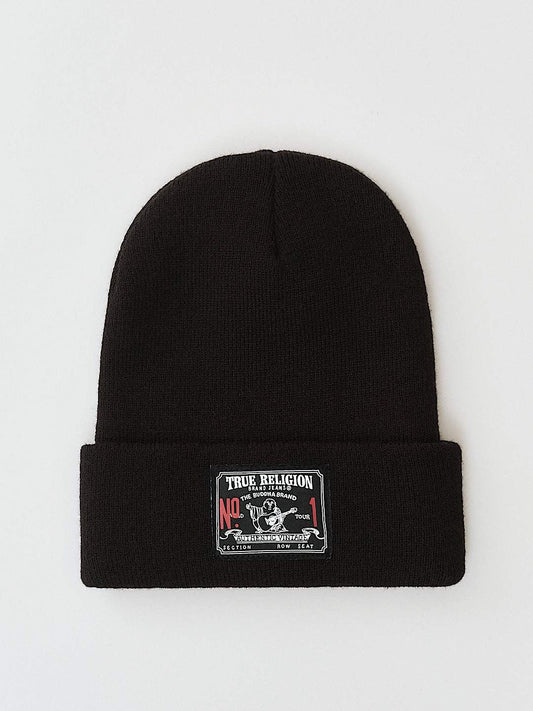 True Religion Concert Patch Beanie Jet Black