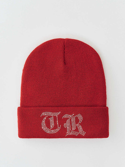 True Religion Crystal Old English Beanie Tawny Port