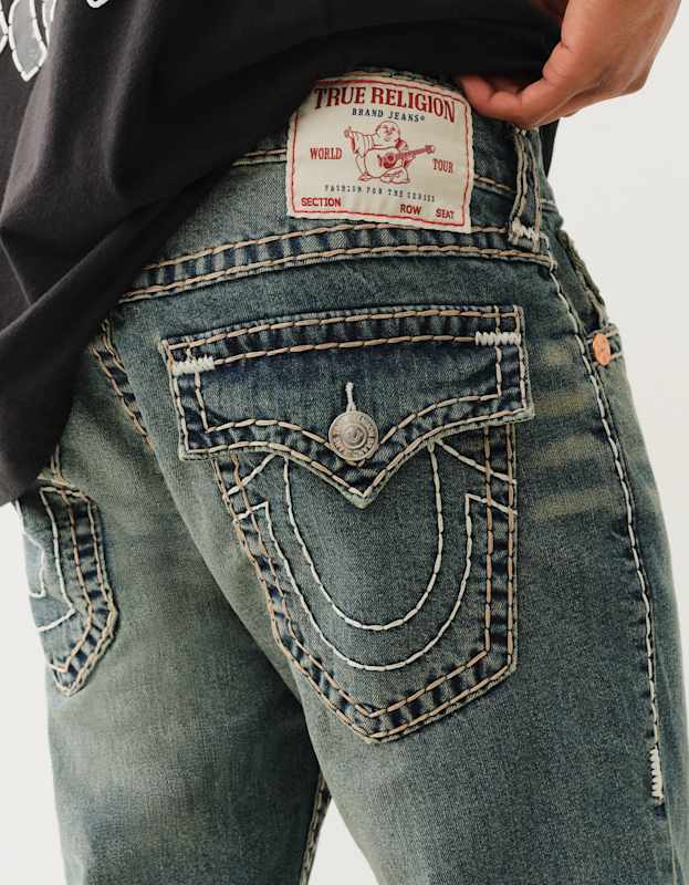 True Religion Ricky Super T Flap 34in Midnight Warehouse Dark Wash