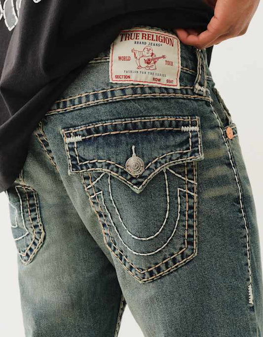 True Religion Ricky Super T Flap 34in Midnight Warehouse Dark Wash