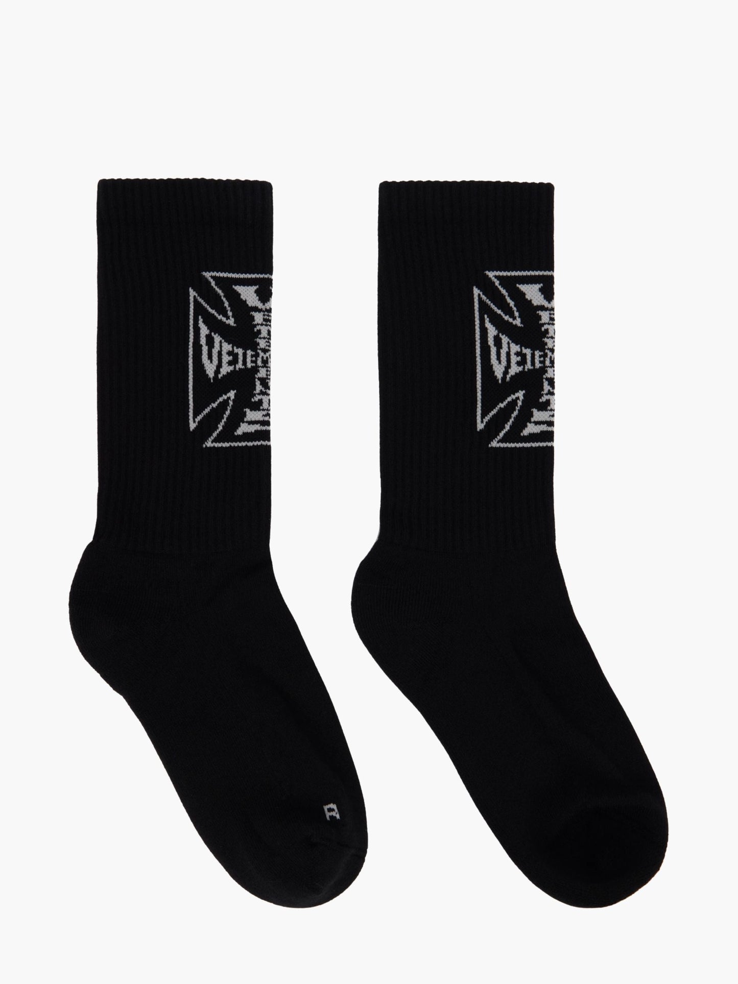 Vetements Socks Biker Cross Logo Black-Grey