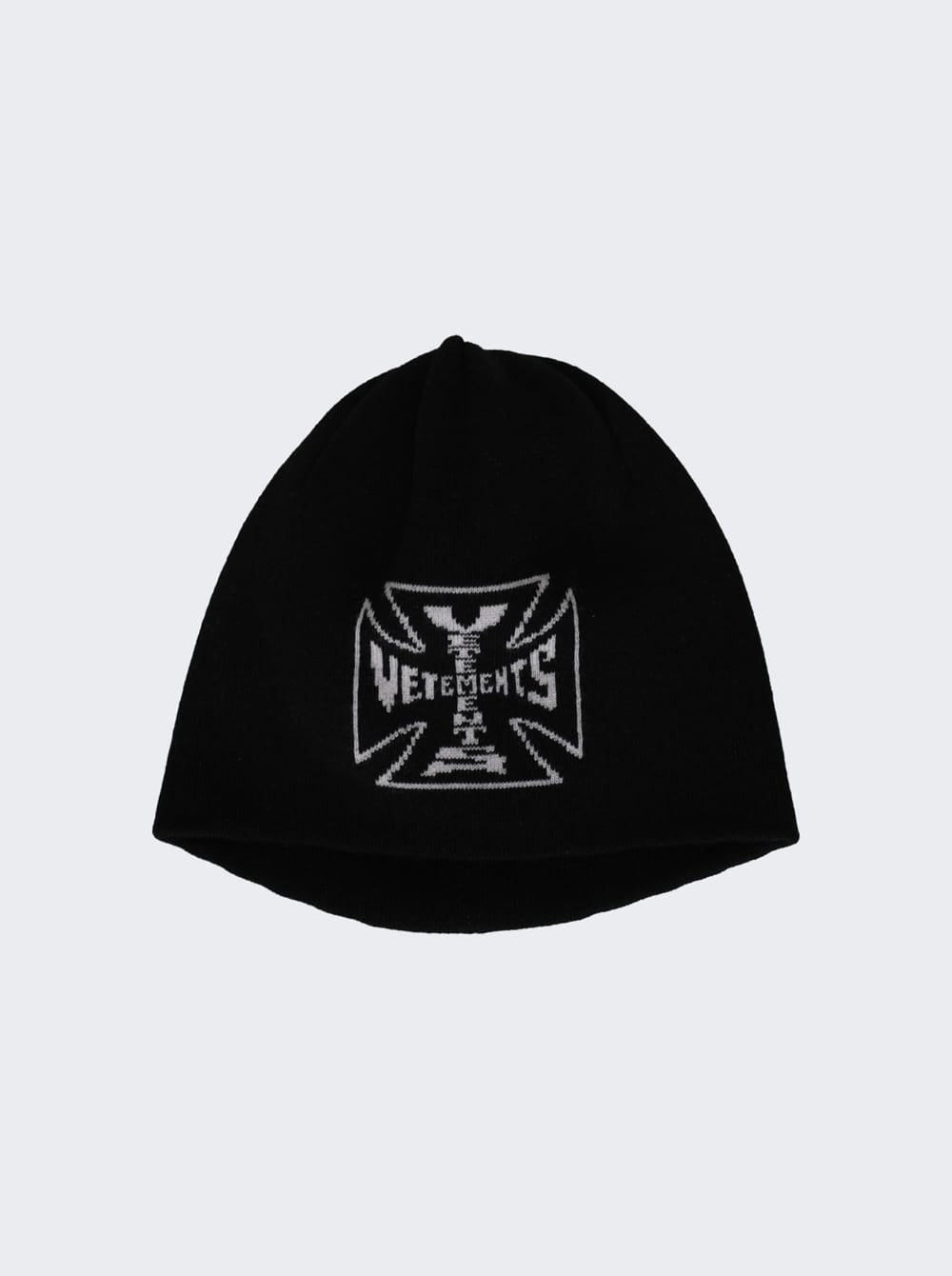 Vetements Beanie Biker Cross Logo Black
