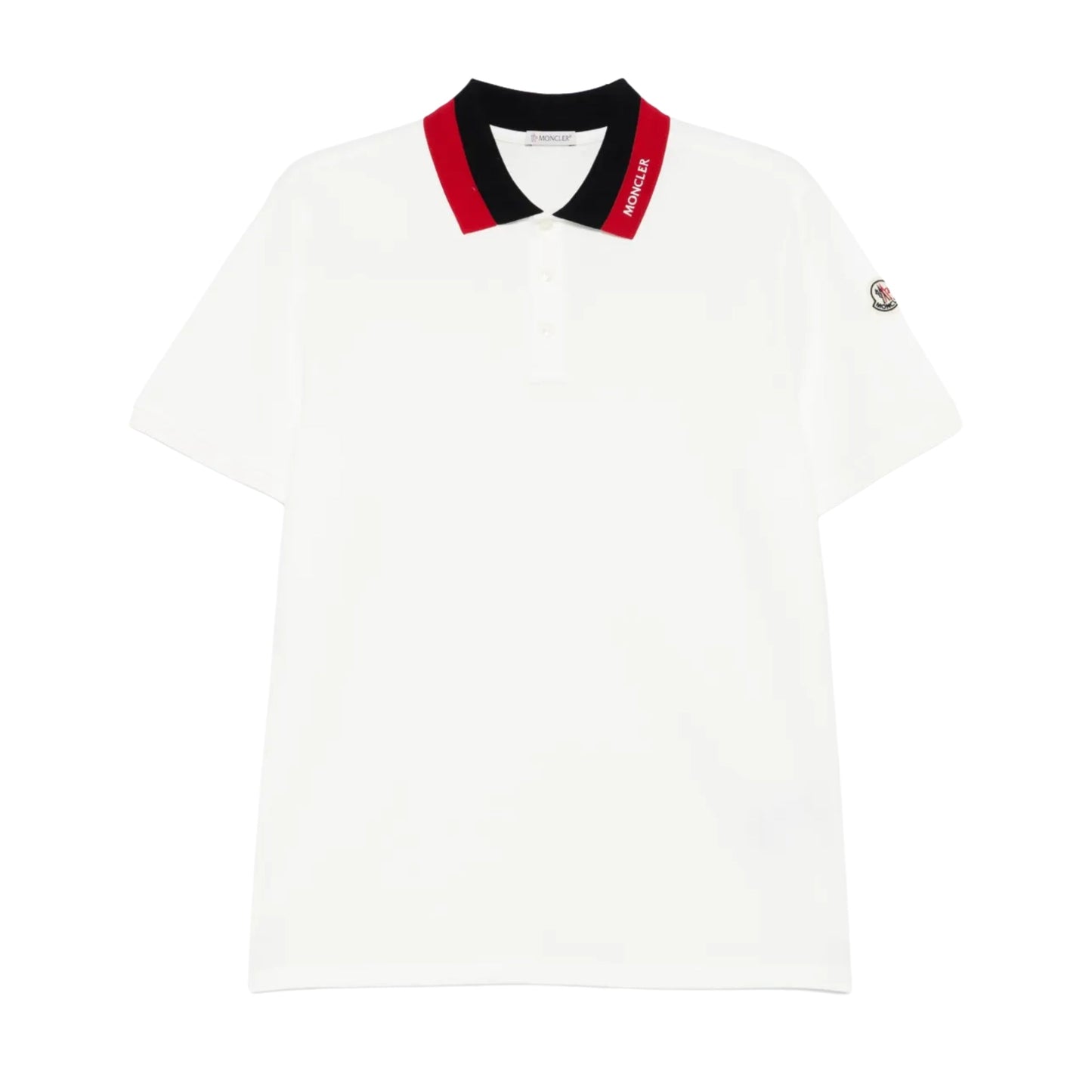 Moncler Golfer Striped Collar White-Red-Black