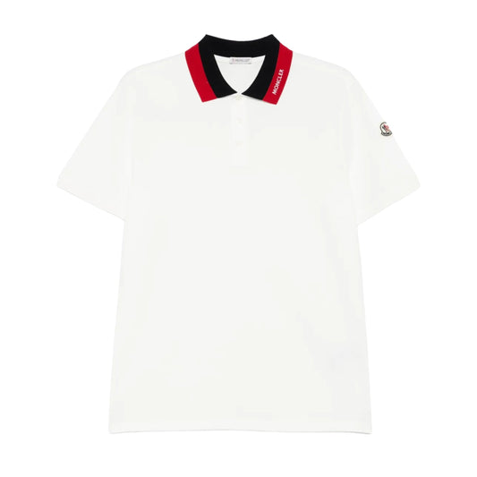 Moncler Golfer Striped Collar White-Red-Black