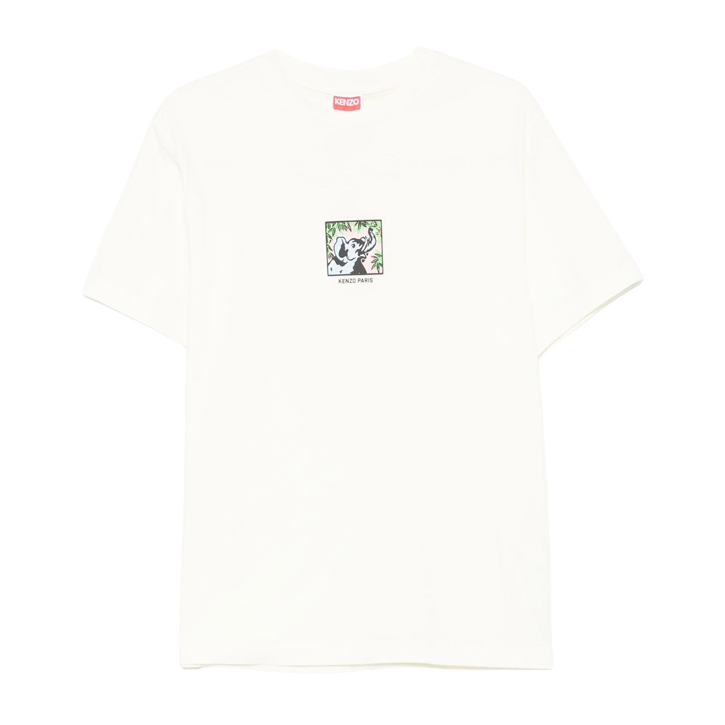 Kenzo T-Shirt Elephant Logo Off White