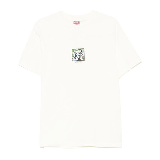 Kenzo T-Shirt Elephant Logo Off White