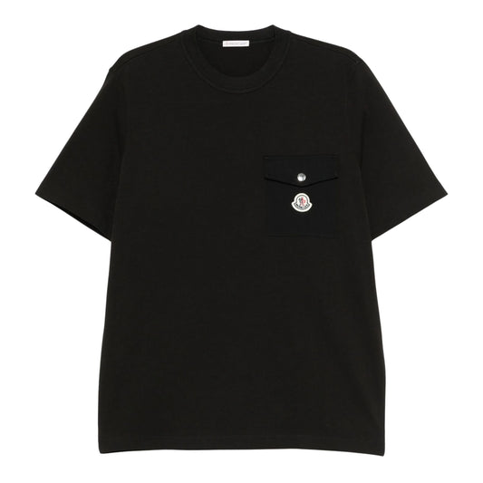 Moncler T-Shirt With Pocket Logo Black